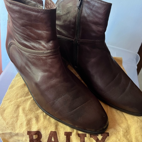 Bally Shoes Bally Mens Brown Leather Side Zip Boots Italy Poshmark